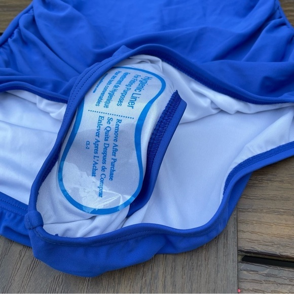 Tommy Hilfiger Flounce ruffle shoulder bathing suit one piece blue tummy 10 - Picture 8 of 10